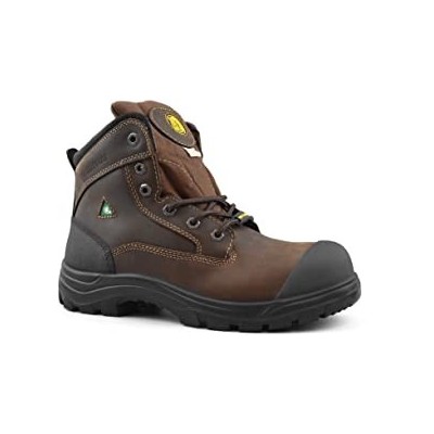 Tiger Men's Safety Boots Steel Toe Waterproof CSA Approved Lightweight 6" Leather Work Boots 7666
