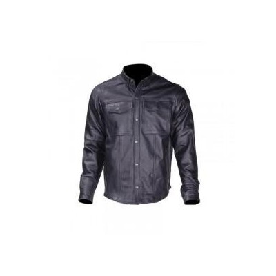 SNAP FRONT  LEATHER SHIRT
