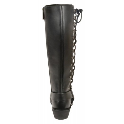 MBL9365 Milwaukee Leather Women's Tall Boots with Side Lacing