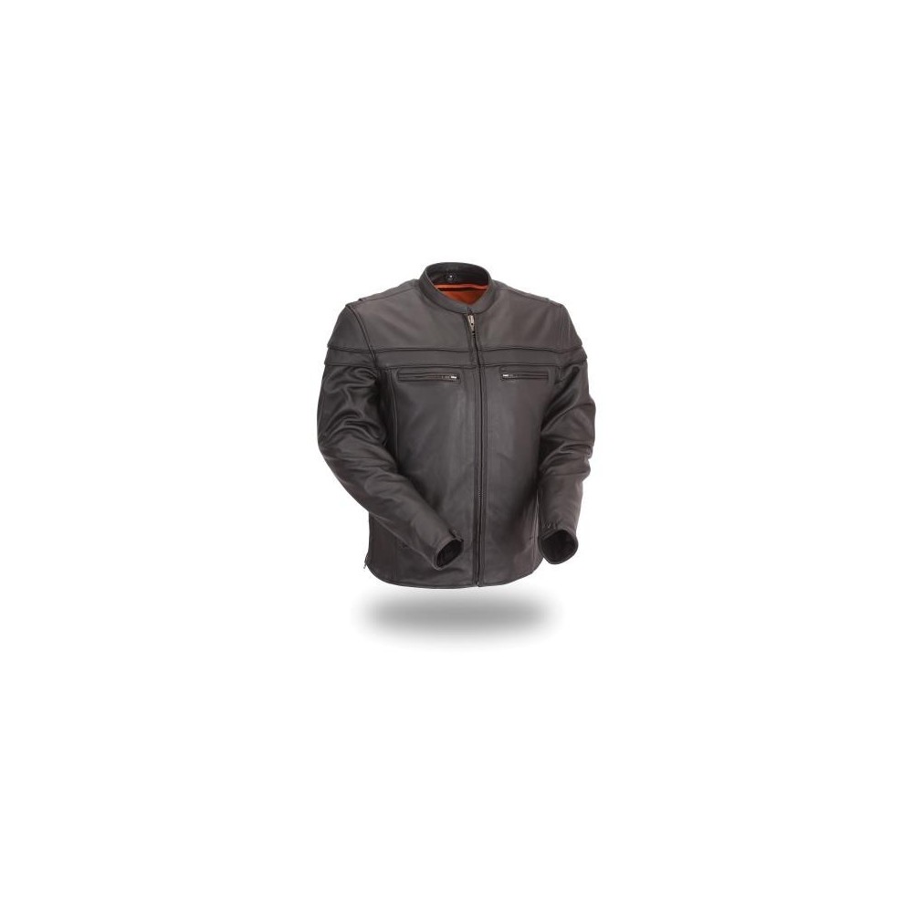 Men's Sporty Scooter Crossover Leather Jacket