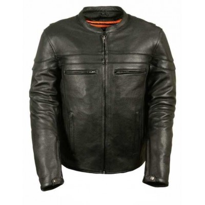 Men's Sporty Scooter Crossover Leather Jacket