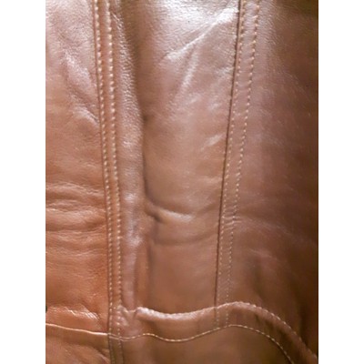 Mens Cognac Casual Leather Jacket with Zipout Liner