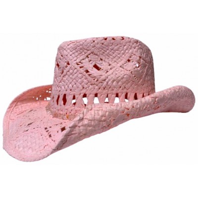 Lady's Pink Straw Cowboy...