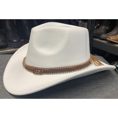 White Felt-Feel Western Hat...