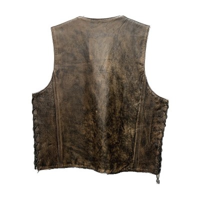 Marble  Brown Leather Vest 428