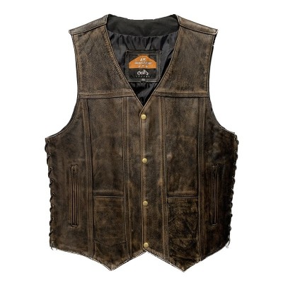 Marble  Brown Leather Vest 428