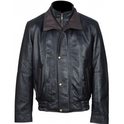 Casual Leather Bomber,...