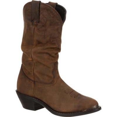 DURANGO RD542 WOMEN'S DISTRESSED TAN SLOUCH WESTERN BOOT
