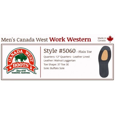 Canada West 5060 Plain-Toe Work Western Boots