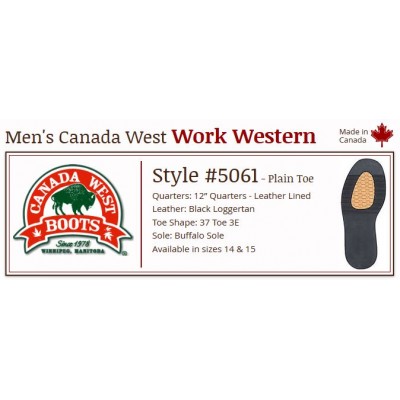 Canada West 5061 Plain-Toe Work Western Boots