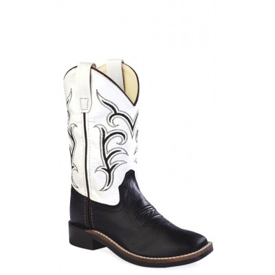 OLD WEST BSC1857 Black Foot/White Shaft Boot -  Childrens