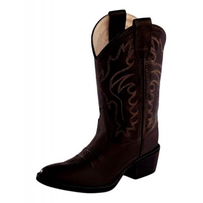 Old West 8134CH Childrens Brown Canyon Corona Calf Western Pointy Toe Boots