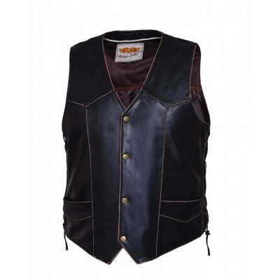 Men's Vintage Brown Leather Vest