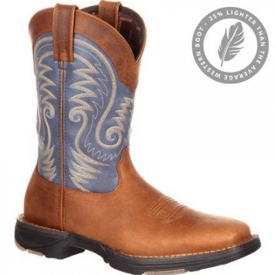 Durango Men's DDB0108 Ultra-Lite 11"Tan/Denim Blue Saddle Western boot