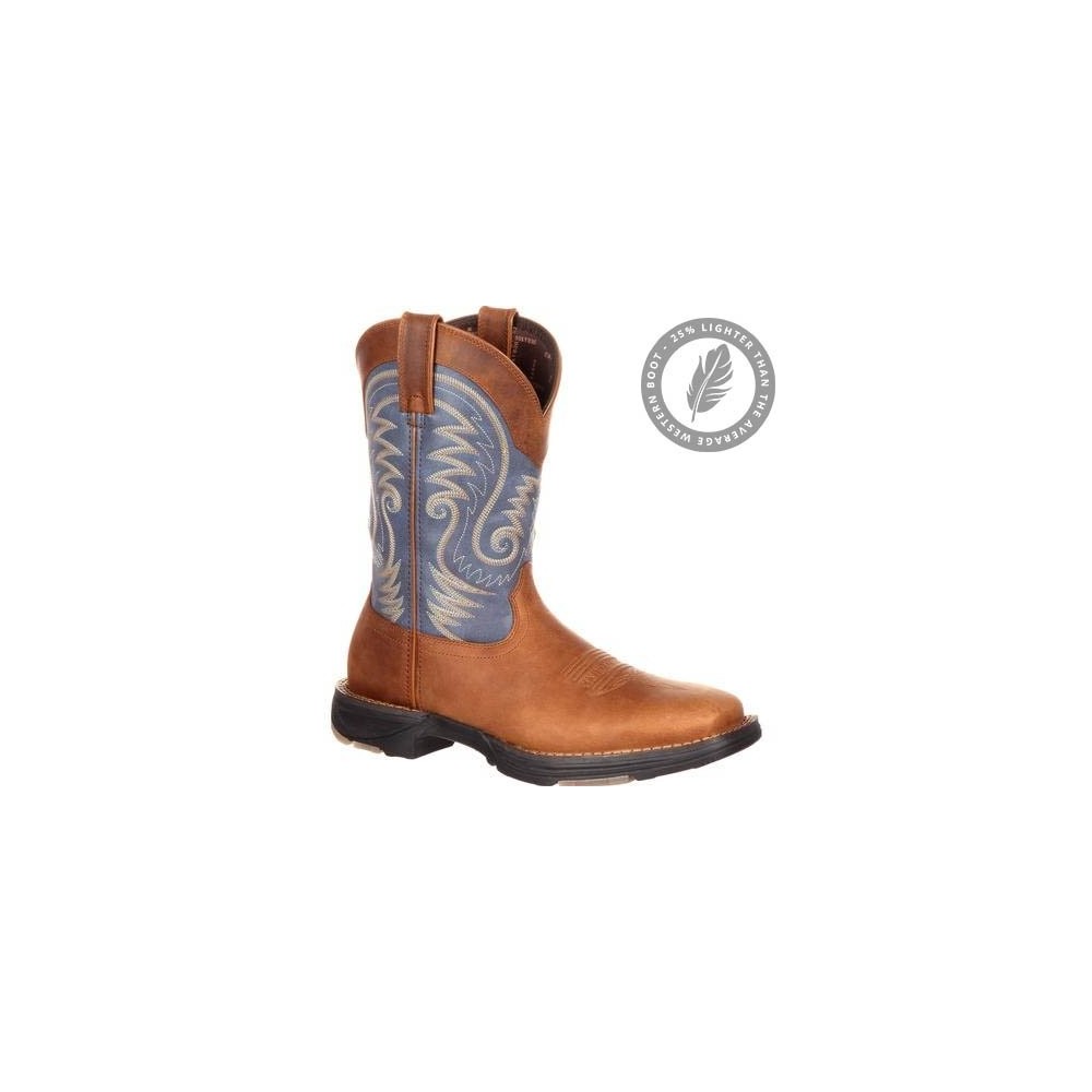 Durango Men's DDB0108 Ultra-Lite 11"Tan/Denim Blue Saddle Western boot