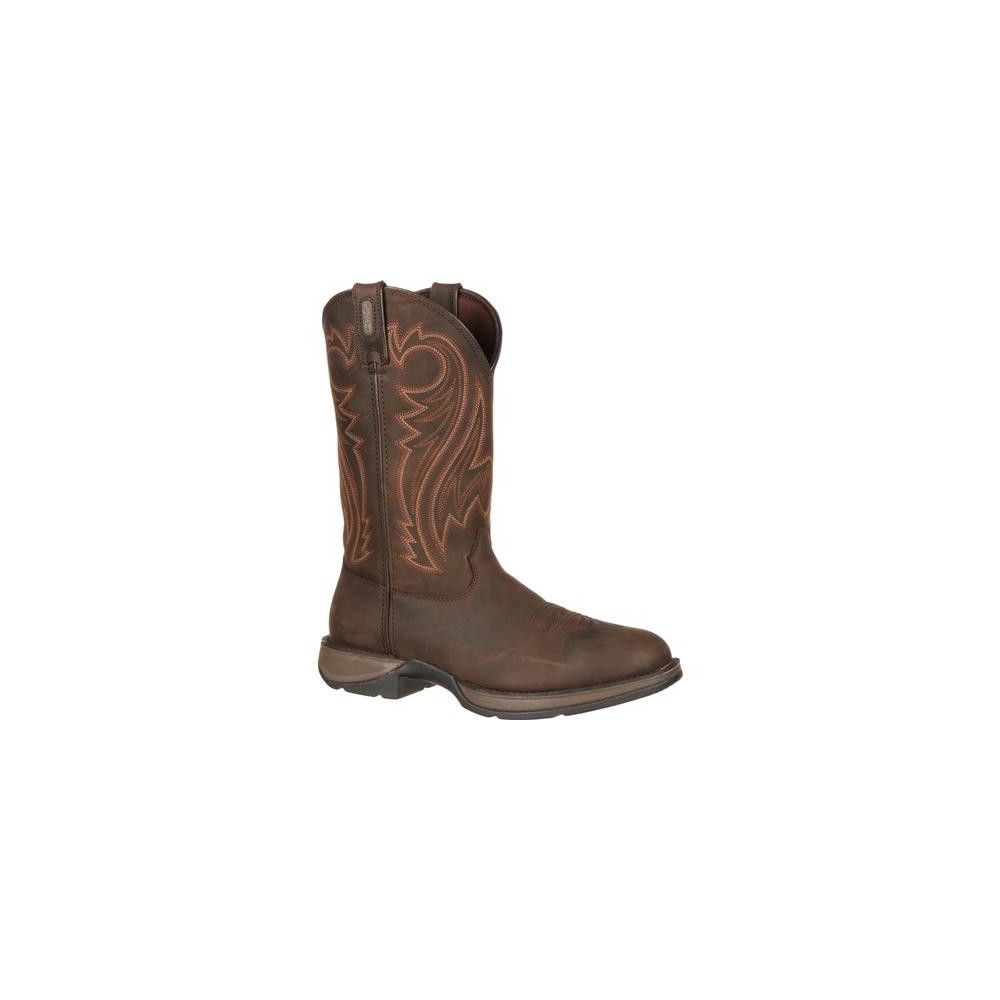 Rebel by Durango Men's DB5464 11"  Chocolate Wyoming Pull-on Western boot with DSS