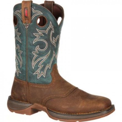 Rebel by Durango Men's DB016 11"  Tan/Navy Pull-On Western boot with DSS