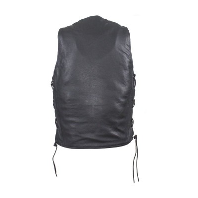 Mens Cow hide LeatherVest With Side Laces