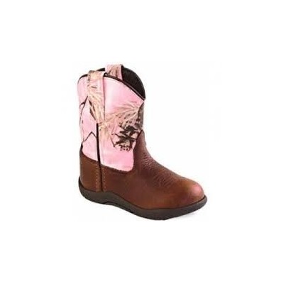 Old West Rubber Sole Pink Camo Round-Toe Boots TB2215i
