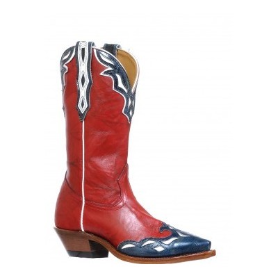 Deerlite Red / Blue-white snip toe Ladies boot by BOULET